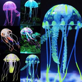 img 4 attached to 🐠 Vibrant Glowing Jellyfish Ornaments for Aquarium Fish Tanks - Uniclife 6 Pcs Decoration