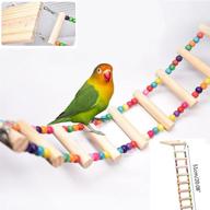 🐦 enhance pet training and playtime with bird ladder toys - wood parrot bird perch stand platform with 8 ladders swing bridge, ideal cage accessories for cockatiel parakeets logo