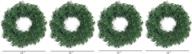 4-pack of 12-inch artificial christmas pine wreaths - ideal for windows, doors, and holiday decorations логотип