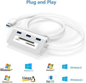 img 1 attached to 💻 Rytaki USB 3.0 Hub Adapter: 3-Port Aluminum Hub with Card Reader Combo for Mac and PC