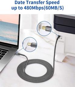 img 2 attached to 10FT JSAUX USB C принтер Кабель - USB B 2.0 до USB Type C Мужской принтерный сканерный кабель. Совместим с MIDI, MacBook Pro, Epson, HP, Canon, Lexmark, Brother, Xerox, Samsung принтерами - Серый