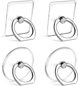 img 4 attached to 📱 Прозрачное кольцо для телефона с держателем для стенда 4-Pack Finger Grip Loop Mount, универсальное вращение 360°, совместимо с iPhone X 8 7 7Plus Samsung Galaxy S7 S8 LG Google