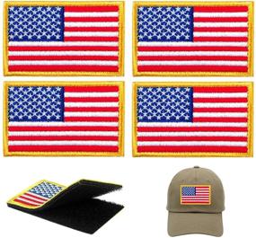 img 3 attached to Premium 4 PCS USA American Flag Tactical Patches for Backpacks, Caps, Hats, Jackets & More - Hook and Loop Fastener Included - Military Army Uniform Emblems - Size 3x2 Inches