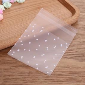 img 4 attached to 🛍️ Hustar 200 Pcs White Polka Dot Self-Sealing Cello Bags for Bakery, Candle, Soap, Cookies - 8x10cm