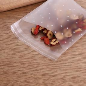 img 3 attached to 🛍️ Hustar 200 Pcs White Polka Dot Self-Sealing Cello Bags for Bakery, Candle, Soap, Cookies - 8x10cm