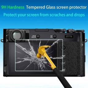 img 1 attached to 3-Pack X100V Screen Protector for Fujifilm X100V Digital Camera with Hot Shoe Cover - ULBTER 📸 Tempered Glass Cover | 0.3mm Thinness | 9H Hardness | Anti-Scratch | Anti-Fingerprint | Anti-Bubble | Anti-Dust