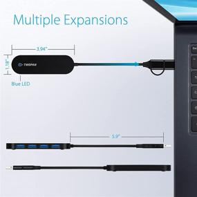 img 1 attached to 🔌 TWOPAN Ultra Slim USB C to USB 3.0 Hub 4 Ports: Efficient Multiport USB Adapter for MacBook, iPad Pro, Surface Pro, PS4, and USB Flash Drives