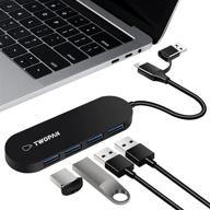 🔌 twopan ultra slim usb c to usb 3.0 hub 4 ports: efficient multiport usb adapter for macbook, ipad pro, surface pro, ps4, and usb flash drives logo
