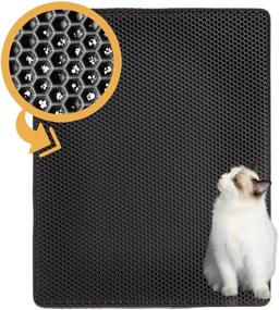 img 4 attached to 🐾 Shekkam Cat Litter Mat: The Ultimate Solution for a Cleaner Litter Box - Extra Large, Waterproof & Urine Proof, Double-Layered Design to Trap Kitty Litter