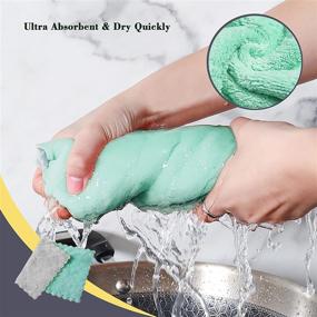 img 1 attached to 🧼 Multi-Purpose Microfiber Cleaning Cloth Pack with Adhesive Hooks for Sensitive Surfaces and More - 15 Double-Sided Lint Free Rags