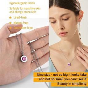 img 1 attached to 🎁 Stylish PROSTEEL Womens Dainty Birthstone Necklace Stud Earrings | 12 Months Available | Sturdy and Simple Stainless Steel Jewelry | Adjustable Length | Perfect Gift Box Included