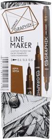 img 3 attached to 🖊️ Derwent 2302-208 Графитовые ручки, Ручки для рисования Graphik Line Maker, Сепия, 3 шт (улучшенный SEO)