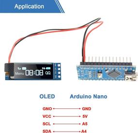 img 1 attached to 💙 0.91 Inch Blue I2C OLED Display Module for 5 Pieces, with DC 3.3V~5V I2C OLED Screen Driver