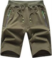 🩳 versatile tansozer men's casual shorts: elastic waist, comfy fit, zipper pockets & drawstring for workouts logo