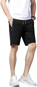 img 1 attached to 🩳 Versatile Tansozer Men's Casual Shorts: Elastic Waist, Comfy Fit, Zipper Pockets & Drawstring for Workouts