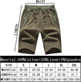 img 3 attached to 🩳 Versatile Tansozer Men's Casual Shorts: Elastic Waist, Comfy Fit, Zipper Pockets & Drawstring for Workouts