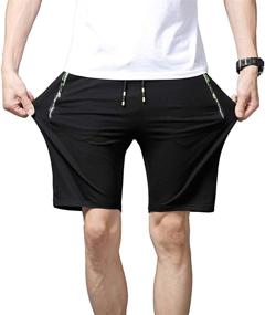 img 2 attached to 🩳 Versatile Tansozer Men's Casual Shorts: Elastic Waist, Comfy Fit, Zipper Pockets & Drawstring for Workouts