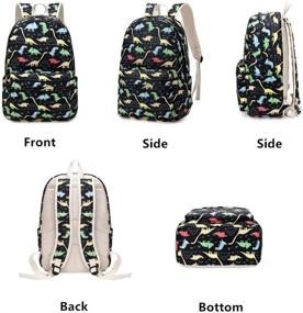 img 2 attached to 🦖 Dinosaur-themed MITOWERMI Elementary Backpack Bookbags: Ideal for Young Explorers!