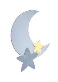img 4 attached to 🌙 16" Weathered Grey Star and Moon Shaped Wall Art - Little Love by NoJo Separates Collection for Nursery, Bedroom, or Playroom Décor