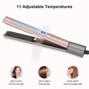 img 1 attached to 💇 Prizm Professional 1” Hair Straightener and Curler 2 in 1: Ceramic Tourmaline Flat Curling Iron with Adjustable Temperatures for All Hair Types, Dual Voltage for Travel – Gold & Rock Grey