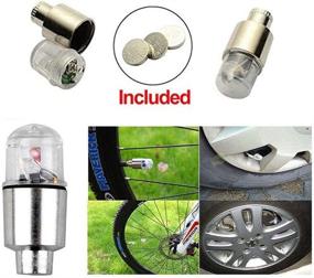 img 2 attached to 🚲 LED Wheel Lights Bike Tire Valve Stem Neon Light Bulb for Car Motorcycle Wheel Tyre Valve Dust Cap - Enhance Safety, Waterproof Spoke Flash Lights for Car Valve Stems Caps Accessories