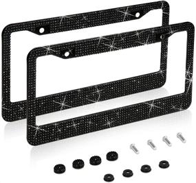 img 4 attached to License Frame，Handcrafted Rhinestone Stainless Frame，14 Exterior Accessories
