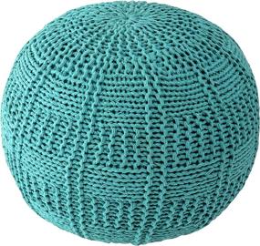 img 3 attached to NuLOOM Berlin Knitted Basketweave Ottoman Furniture