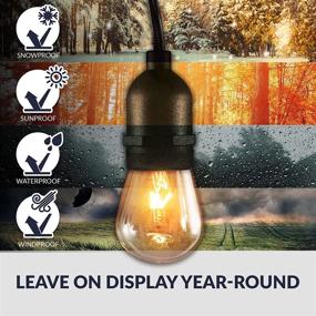img 2 attached to Enhanced Newhouse Lighting Outdoor String Lights - Weatherproof Technology, Incandescent Bulbs, 48ft Heavy Duty Cord, 18 Hanging Sockets with Included Lights (Including 3 Bonus Replacements)