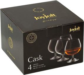 img 1 attached to 🍷 JoyJolt Cask Collection Brandy Glasses - Set of 4 Cognac Glasses - 13.5Oz Crystal Snifter Set - Premium Craftsmanship - Elegant Design - Ideal Size for Brandy, Cognac - Made in Europe