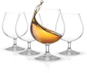 img 4 attached to 🍷 JoyJolt Cask Collection Brandy Glasses - Set of 4 Cognac Glasses - 13.5Oz Crystal Snifter Set - Premium Craftsmanship - Elegant Design - Ideal Size for Brandy, Cognac - Made in Europe