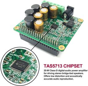 img 3 attached to 🍓 Raspberry Pi 4 3 B+ Pi Zero RPI HiFi AMP HAT TAS5713 Усилитель аудио модуль 25W Class-D Звуковая карта Расширительная плата с конденсатором Nichicon для улучшенной производительности