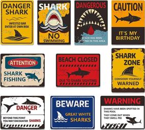 img 2 attached to 🦈 Shark Zone Party Wall Decorations: 10 Unique Designs by Hebayy | Ocean Theme Birthday Supplies