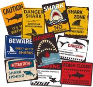 🦈 shark zone party wall decorations: 10 unique designs by hebayy | ocean theme birthday supplies логотип