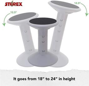 img 3 attached to 🪑 Storex Active Tilt Stool: Ergonomic Seating for Flexible Office Space and Standing Desks, Adjustable 12-24 Inch Height, Gray - (00322U01C)