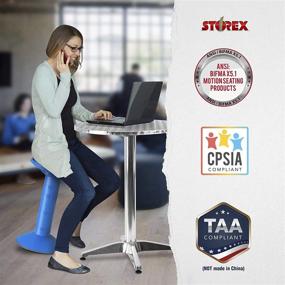 img 2 attached to 🪑 Storex Active Tilt Stool: Ergonomic Seating for Flexible Office Space and Standing Desks, Adjustable 12-24 Inch Height, Gray - (00322U01C)