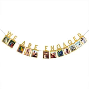 img 2 attached to 📸 Engagement Photo Banner - INNORU Gold Bunting for Wedding Party Decorations and Supplies
