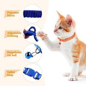 img 2 attached to 🐶 19pcs Puppy ID Collars with Bell - Adjustable 19-32cm Soft Reflective Nylon Identification Collars for Newborn Pets - Flymind