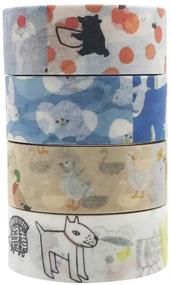 img 2 attached to EnYan 4 Rolls Washi Masking Tapes Set, Japanese Decorative Writable Rural Natural Flower Tape for DIY Crafts Arts, Ideal for Scrapbooking, Bullet Journal, Planners - Summer Autumn Theme