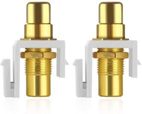 img 3 attached to 🔌 Продукт "Premium Quality TENINYU 5-Pack RCA Keystone Jack Insert Connector - Золотое покрытие, Женский адаптер для штепсельной розетки с фиксацией на стену (белый)