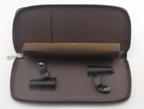 img 2 attached to Black Leather Barber Salon Case for Hairdresser Accessories - Styling Tools Supplies with Hand Hair Scissors Bag