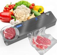 🔒 food vacuum sealer machine with kitchen food scale, lcd display, dry moist food modes, cutter, touch control, vacuum sealer bags for food - automatic vacuum sealer логотип