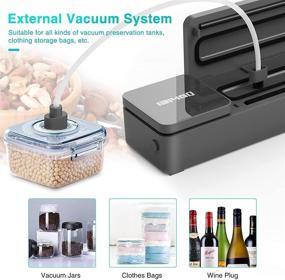 img 1 attached to 🔒 Food Vacuum Sealer Machine with Kitchen Food Scale, LCD Display, Dry Moist Food Modes, Cutter, Touch Control, Vacuum Sealer Bags for Food - Automatic Vacuum Sealer