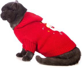 img 1 attached to Vlony Cat and Dog Christmas Sweaters with Hat for Small Pets: Cozy Holiday Attire for Fall and Winter