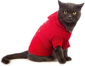 img 3 attached to Vlony Cat and Dog Christmas Sweaters with Hat for Small Pets: Cozy Holiday Attire for Fall and Winter