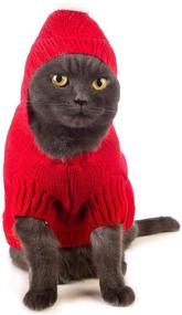 img 2 attached to Vlony Cat and Dog Christmas Sweaters with Hat for Small Pets: Cozy Holiday Attire for Fall and Winter