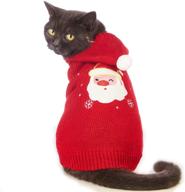 vlony cat and dog christmas sweaters with hat for small pets: cozy holiday attire for fall and winter логотип