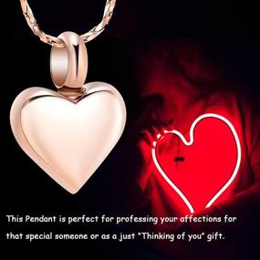 img 3 attached to 💕 Personalized Small Heart Cremation Urn Necklace with Stainless Steel Chain - Memorial Ash Pendant Keepsake Jewelry