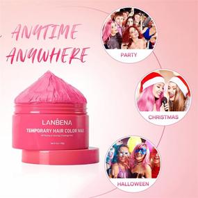 img 2 attached to 🎀 Временный воск для окрашивания волос LANBENA: "Фламинго-розовый" для мужчин и женщин - идеально подходит для вечеринок, фестивалей, косплея и причесок на Хэллоуин.