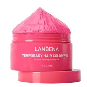 img 4 attached to 🎀 LANBENA Hair Color Wax: Temporary Flamingo Pink Dye for Men and Women - Perfect for Party, Festival, Cosplay & Halloween Hairstyles