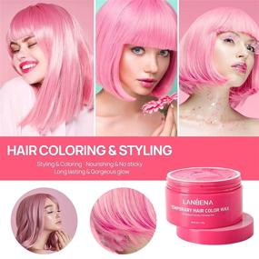 img 3 attached to 🎀 LANBENA Hair Color Wax: Temporary Flamingo Pink Dye for Men and Women - Perfect for Party, Festival, Cosplay & Halloween Hairstyles